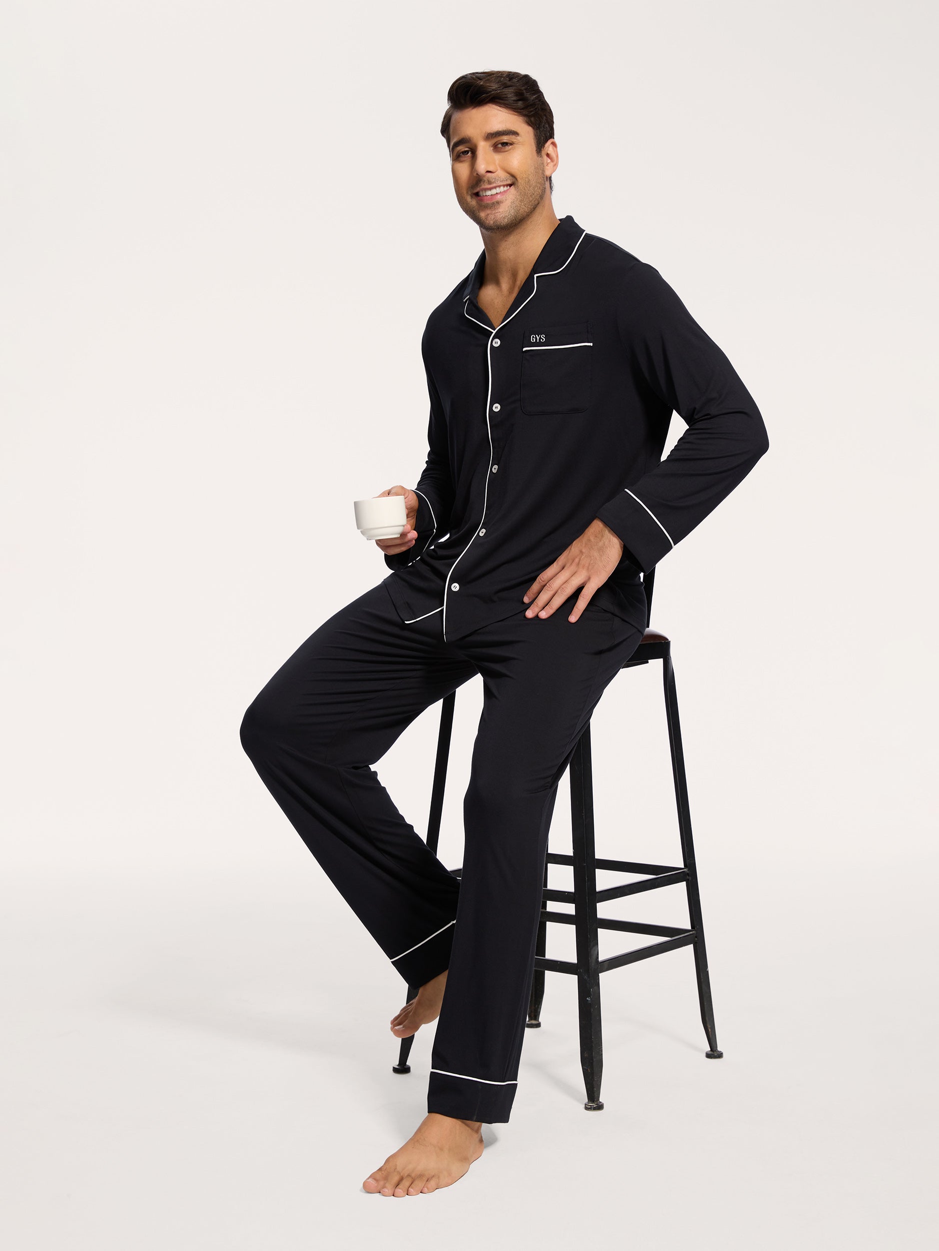GYS Premium™ Bamboo Men Long Sleeve Pajama Sets