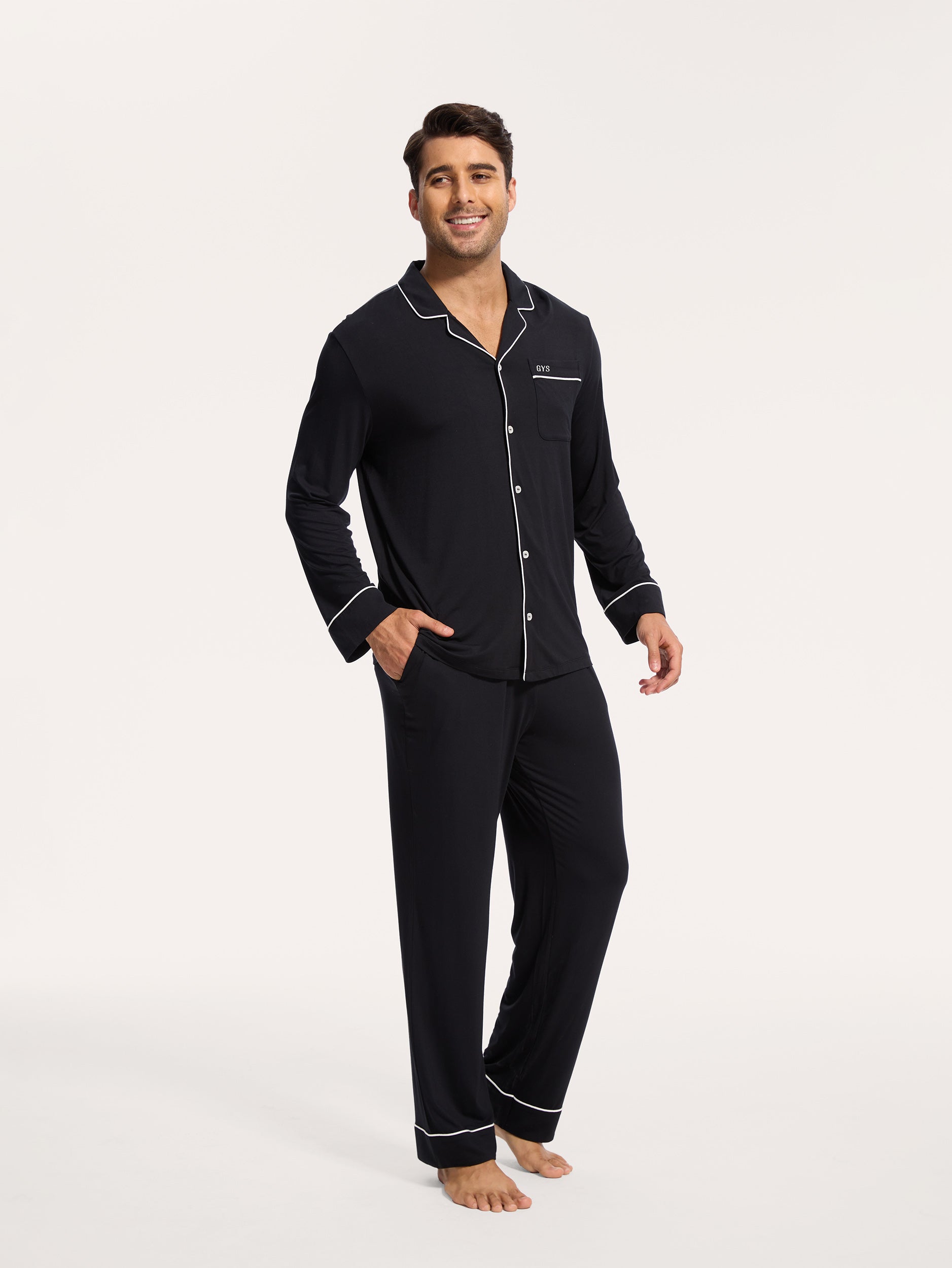 GYS Premium™ Bamboo Men Long Sleeve Pajama Sets
