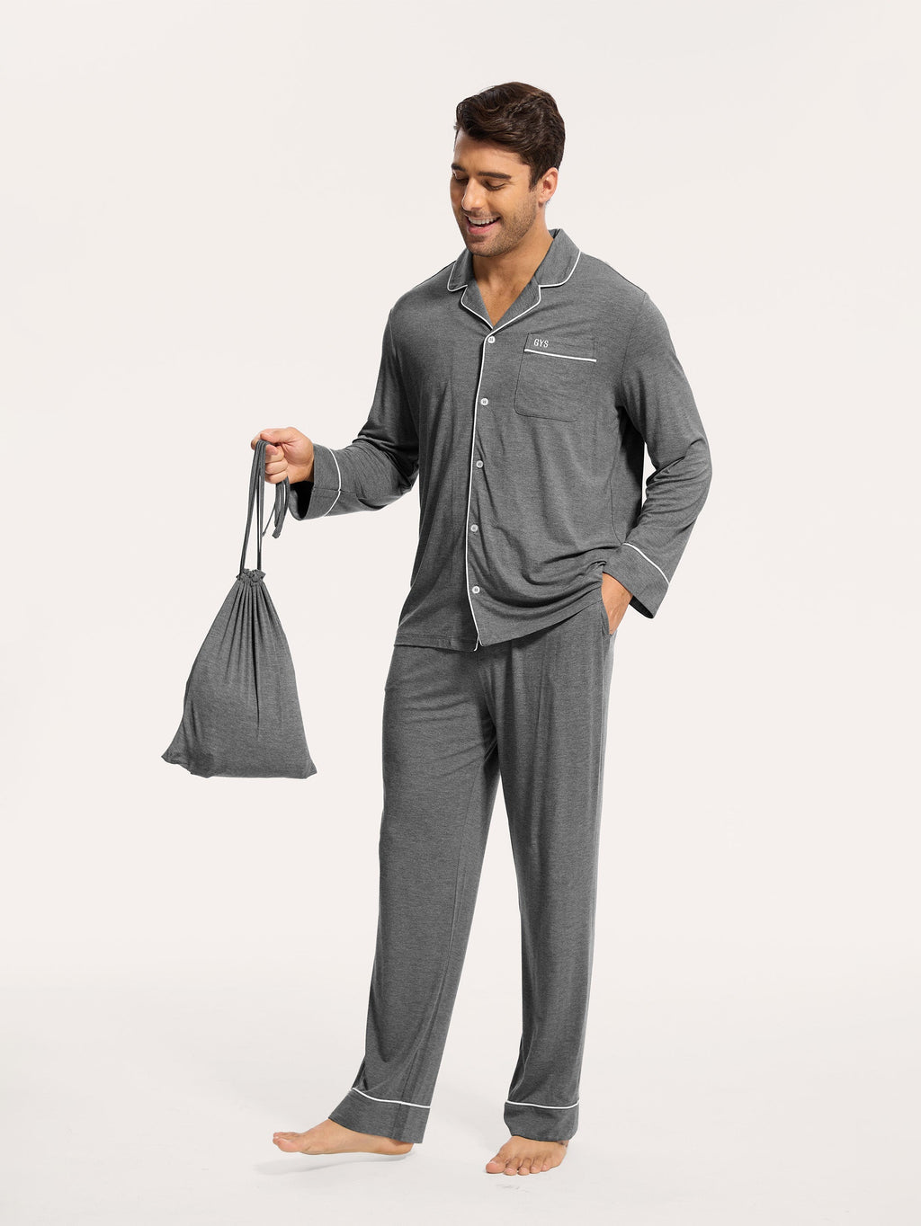 GYS Premium™ Bamboo Men Long Sleeve Pajama Sets