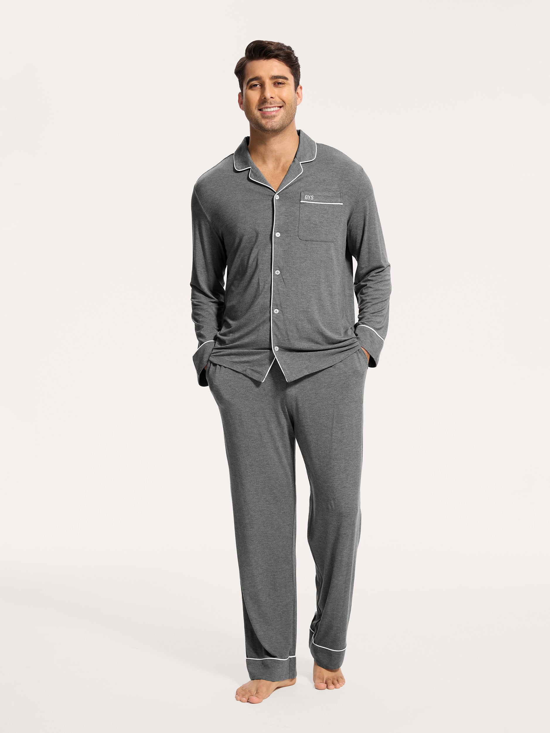 GYS Premium™ Bamboo Men Long Sleeve Pajama Sets