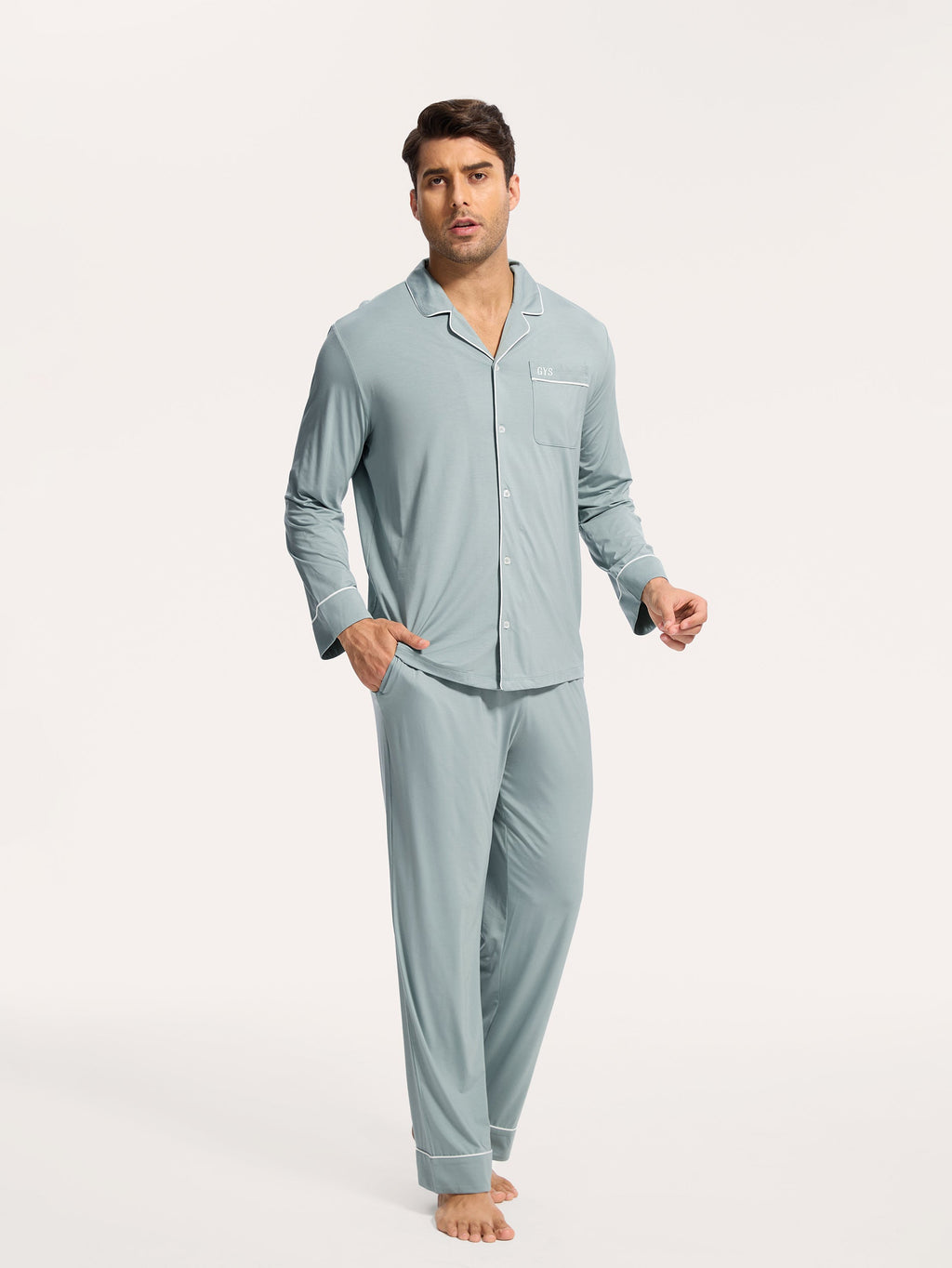 GYS Premium™ Bamboo Men Long Sleeve Pajama Sets