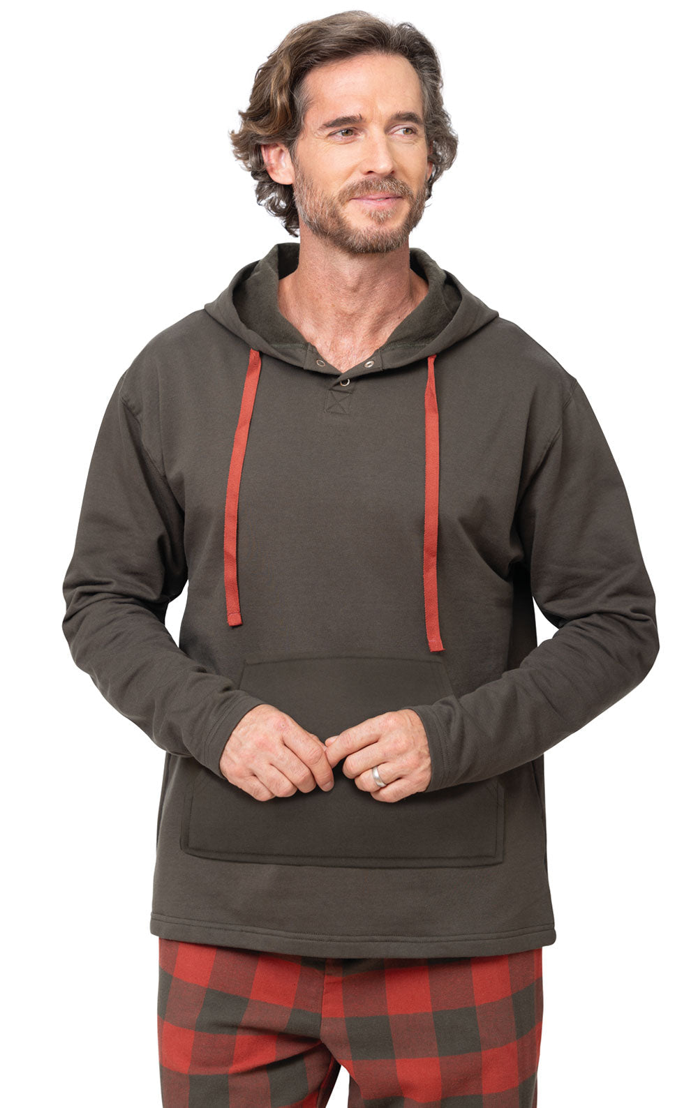 Buffalo Plaid Hoodie Men's Pajamas