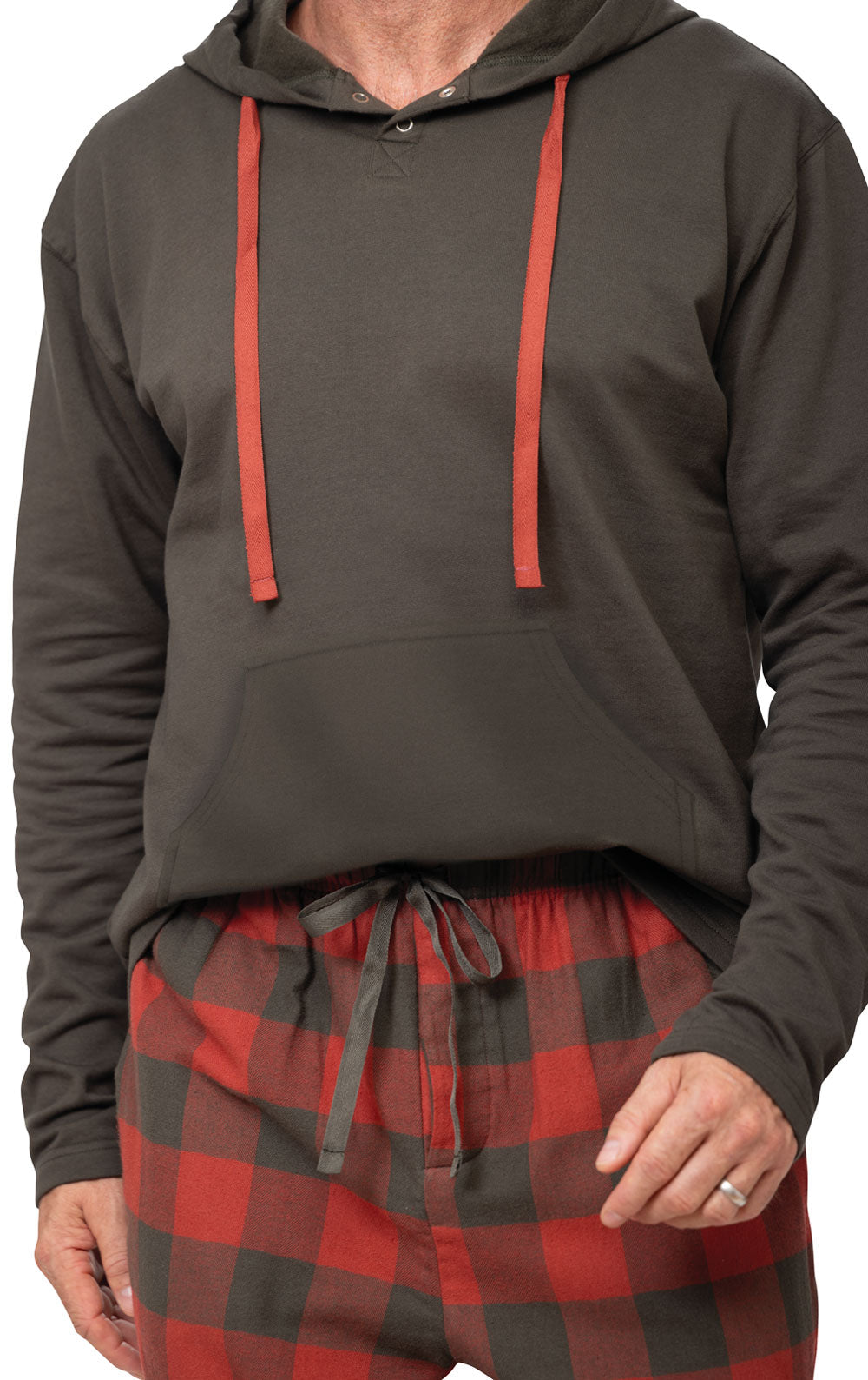 Buffalo Plaid Hoodie Men's Pajamas