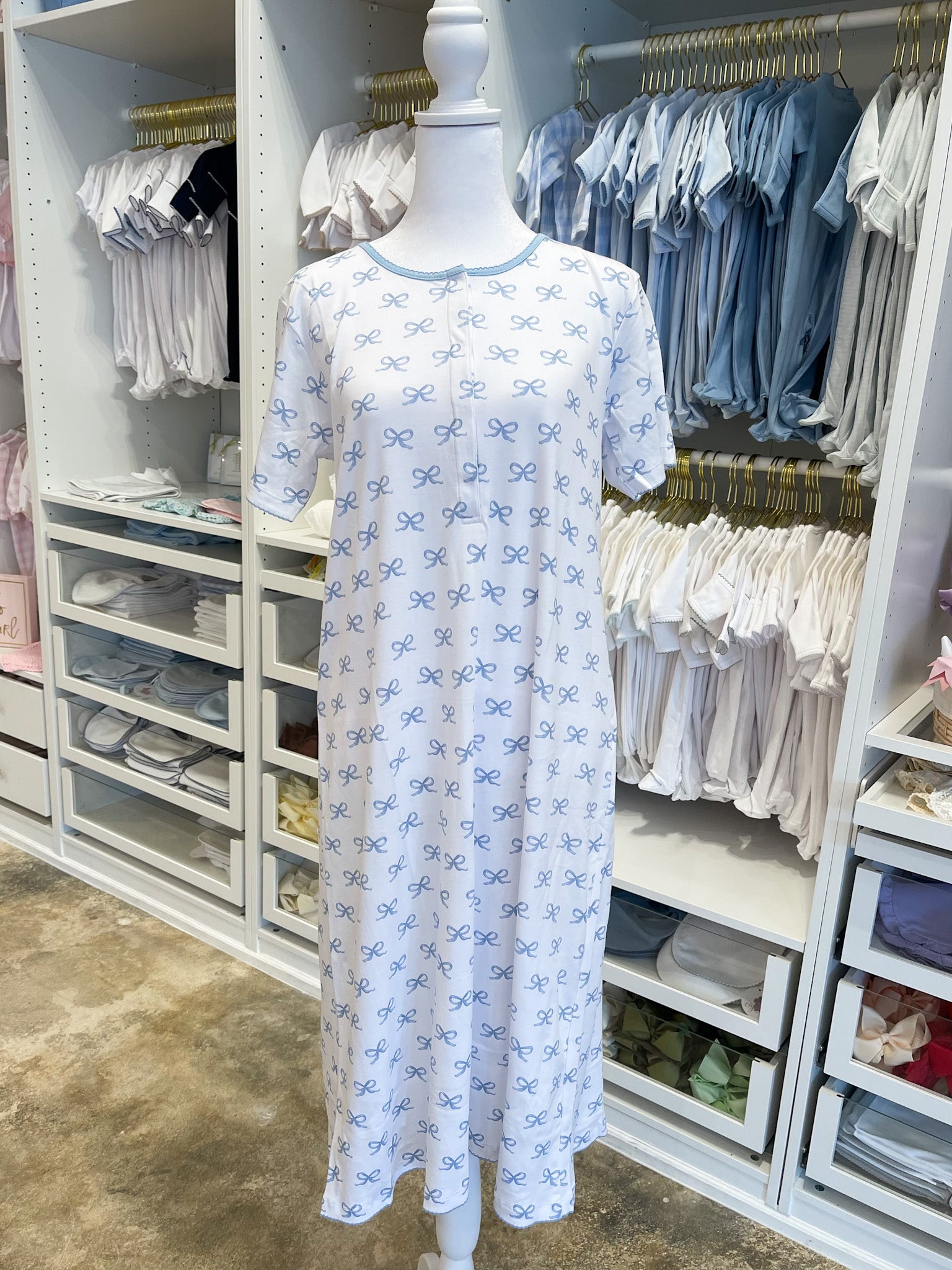 IRENE GOWN - BLUE BOWS