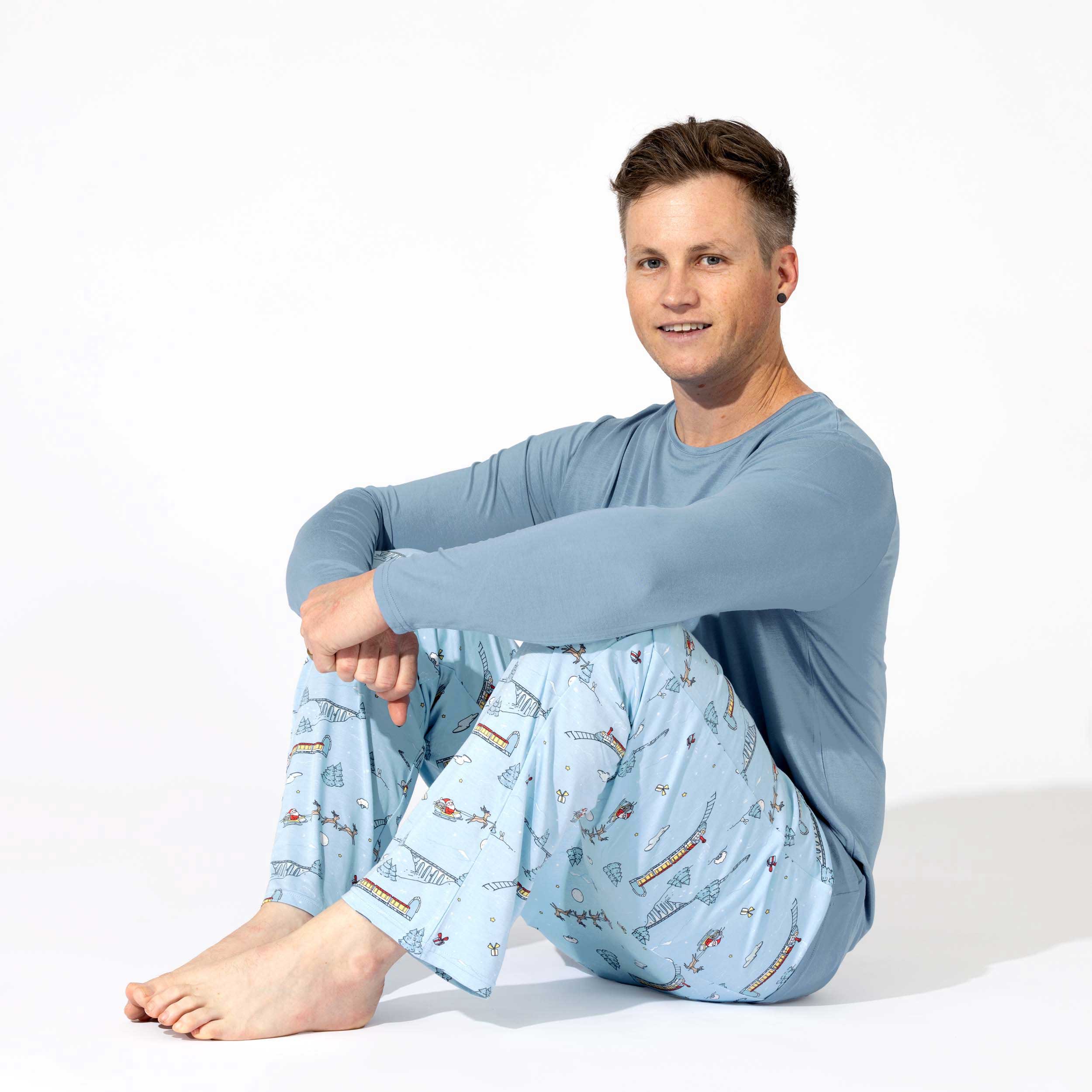 Winter Train Bamboo Men's Pajama Set