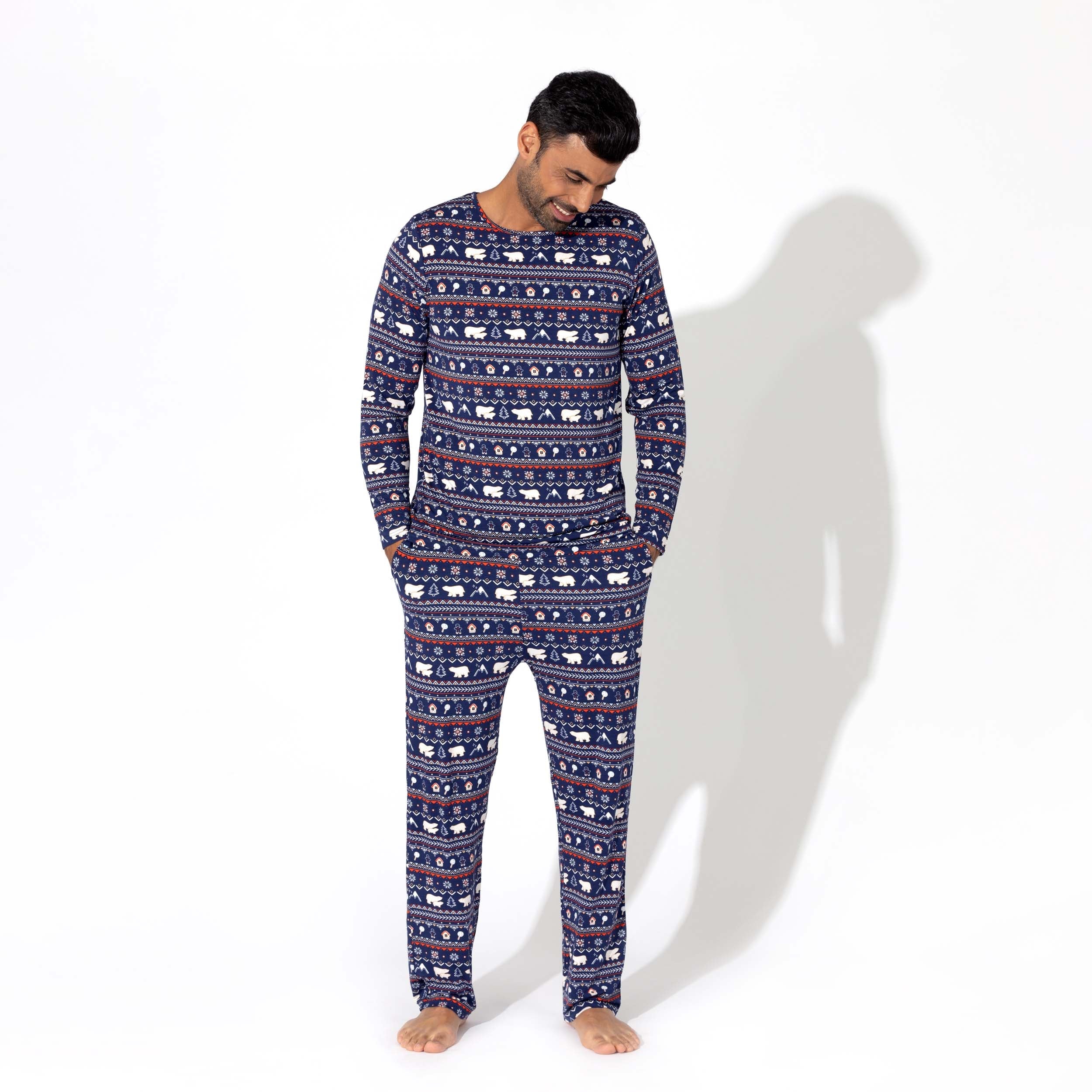 Polar Isle Blue Bamboo Men's Pajama Set