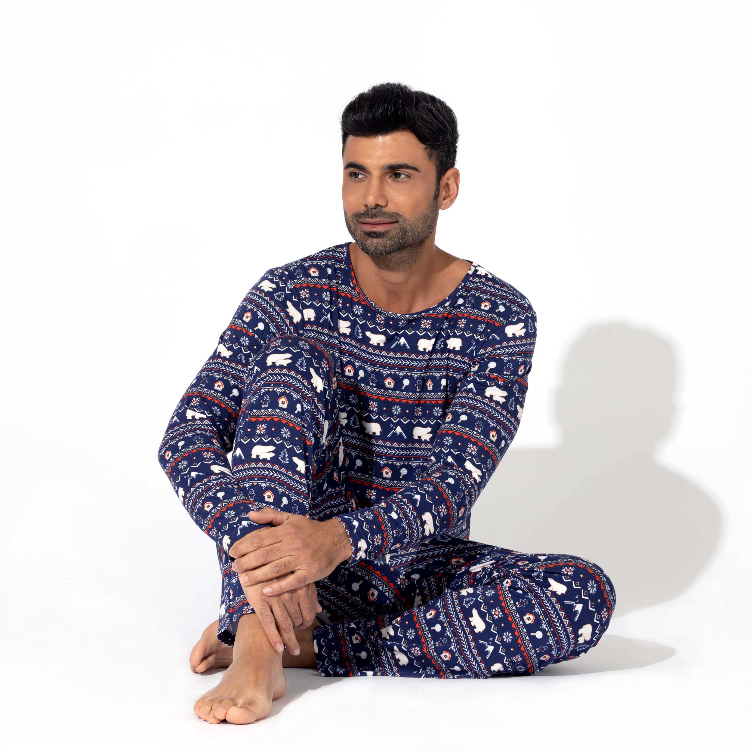 Polar Isle Blue Bamboo Men's Pajama Set